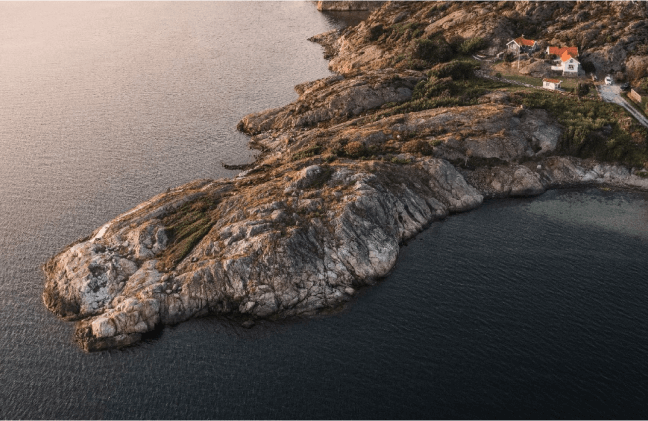 A view of the rocky seashore
